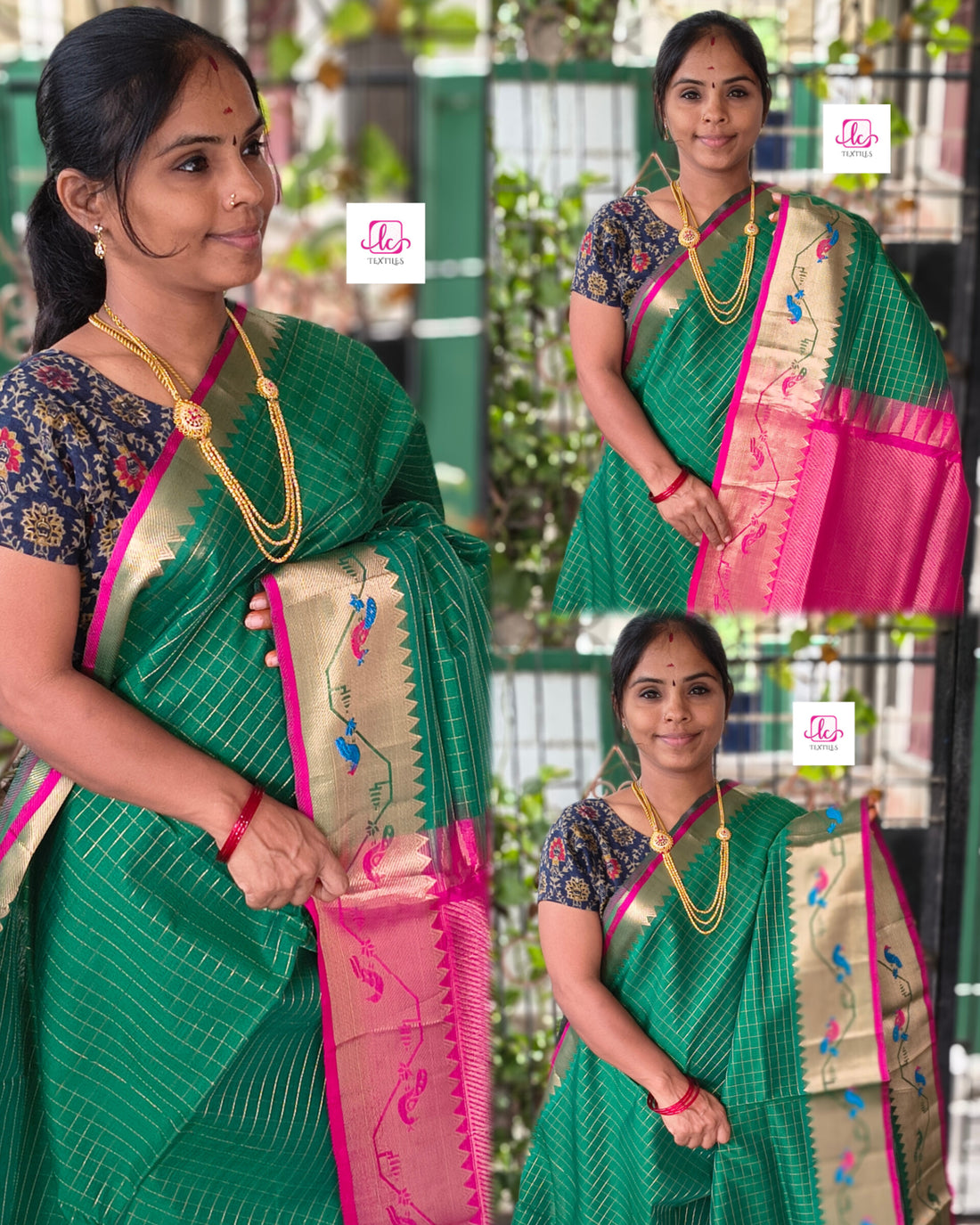 Handloom Kanchi  Silk Cotton - green- HSC71