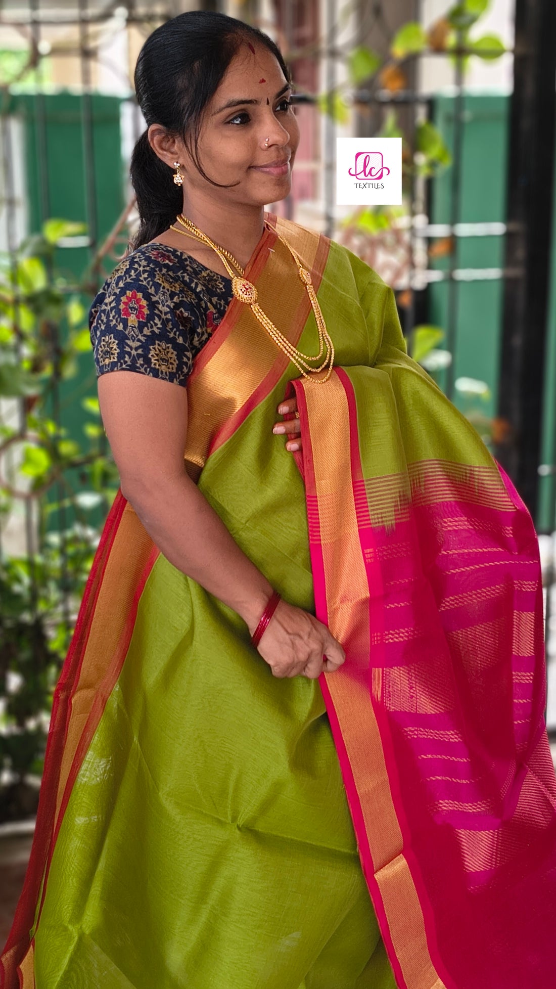 Handloom Kanchi  Silk Cotton -sneha green- HSC69