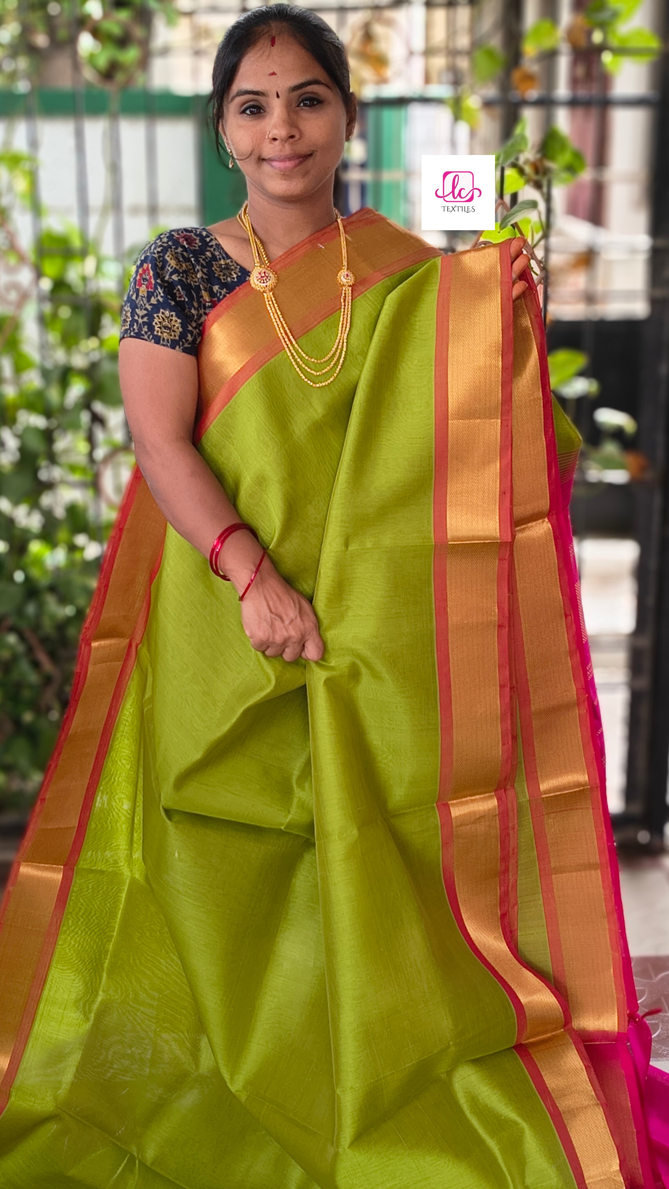 Handloom Kanchi  Silk Cotton -sneha green- HSC69