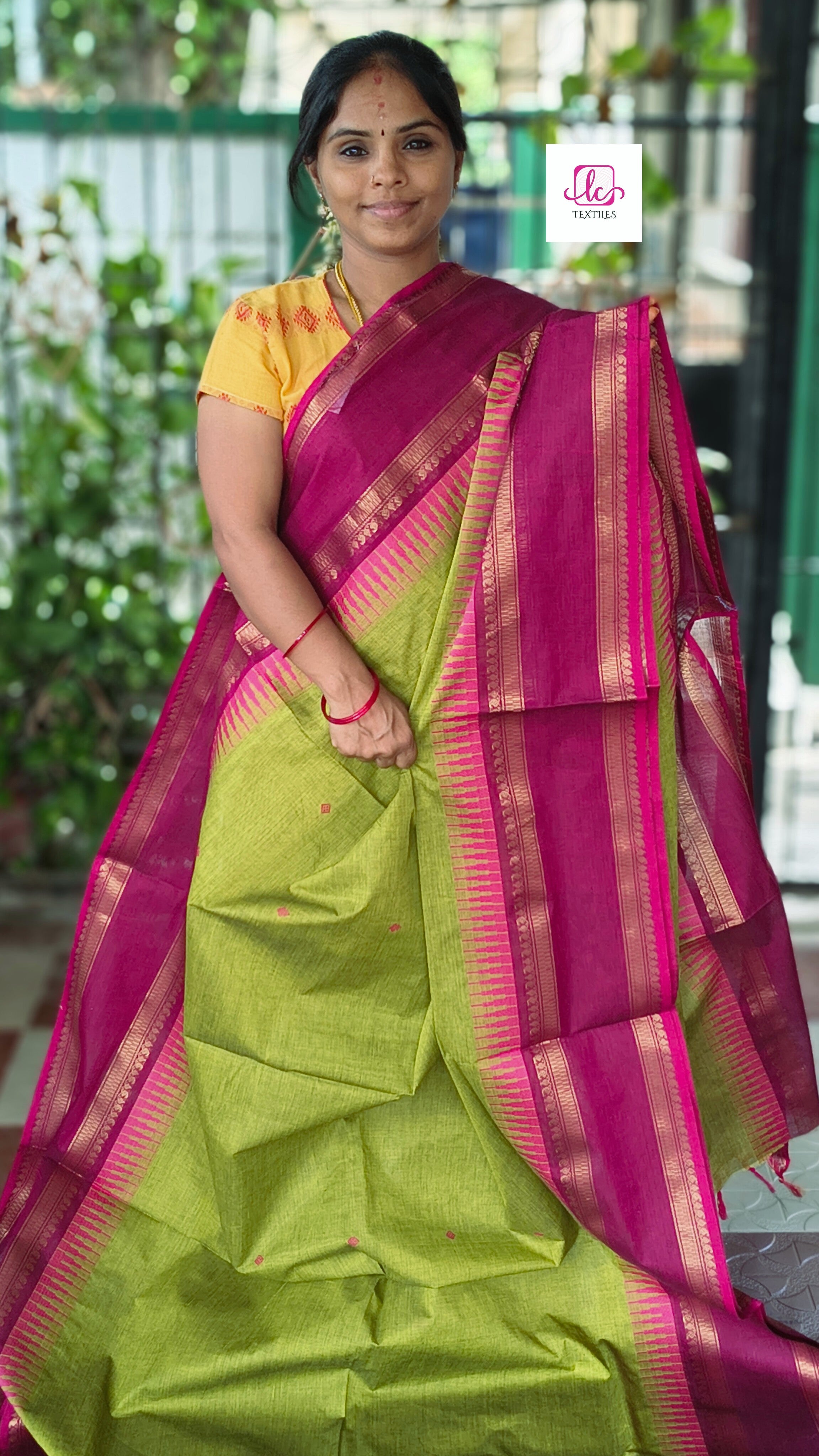 Kanchi Cotton - Festival Fusion - Lemon yellow mixed black dual tone yellow - KCFB148