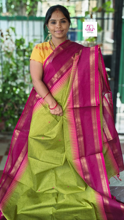 Kanchi Cotton - Festival Fusion - Lemon yellow mixed black dual tone yellow - KCFB148