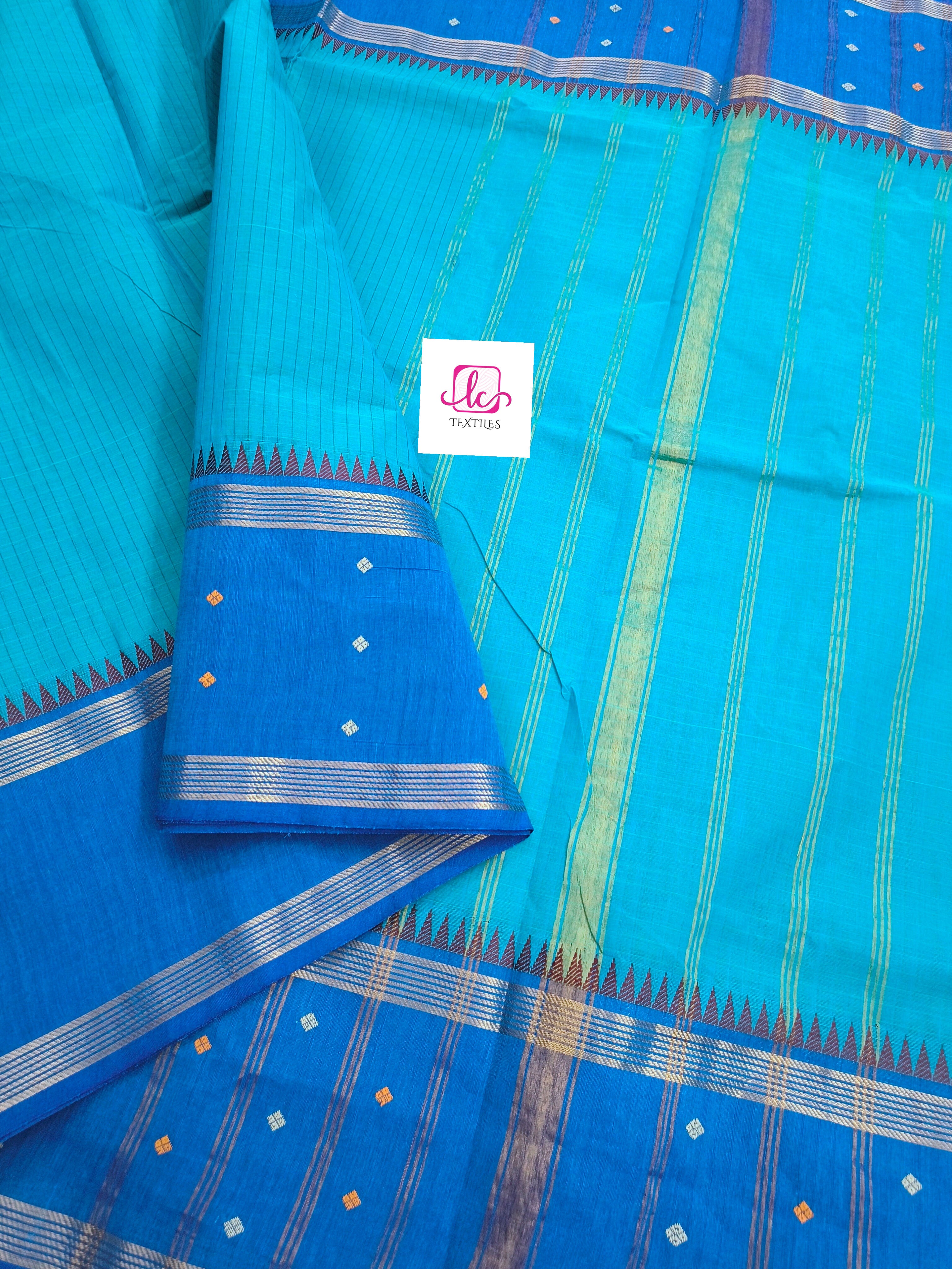 Kandangi Korvai Checks -Rama blue- KKC62