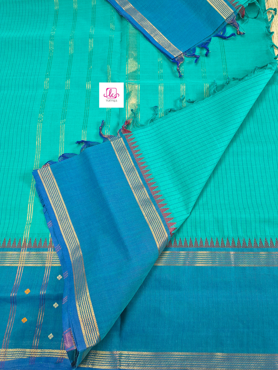 Kandangi Korvai Checks -Rama green- KKC65