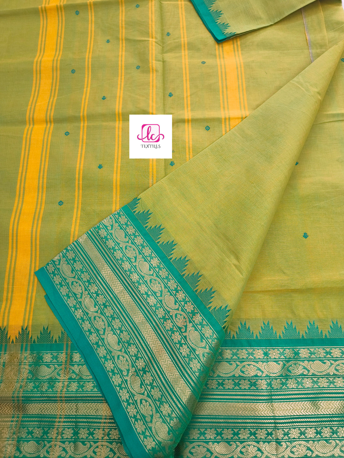 Kanchi Cotton - Festival Fusion - yellow mixed green- KCFB155