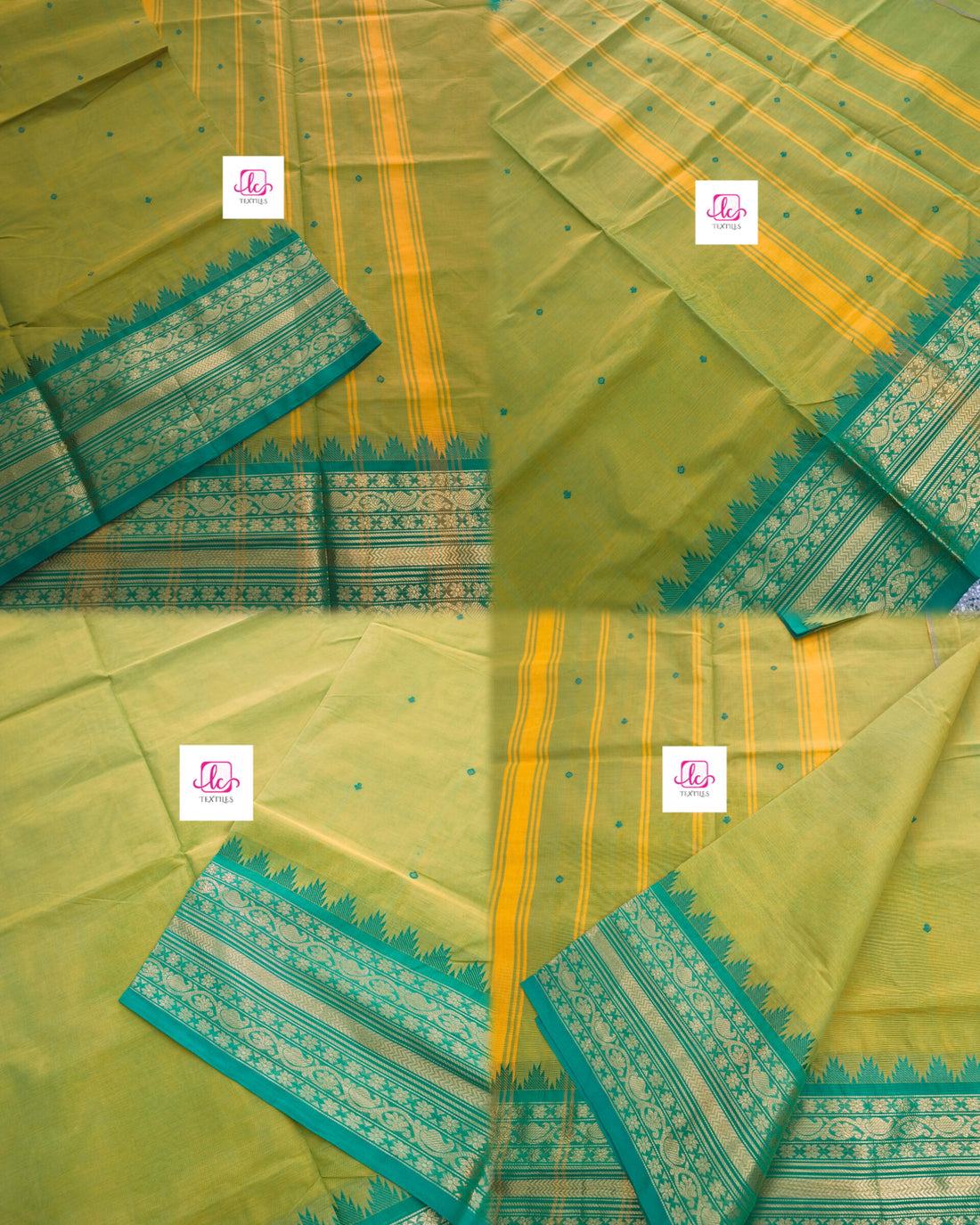 Kanchi Cotton - Festival Fusion - yellow mixed green- KCFB155