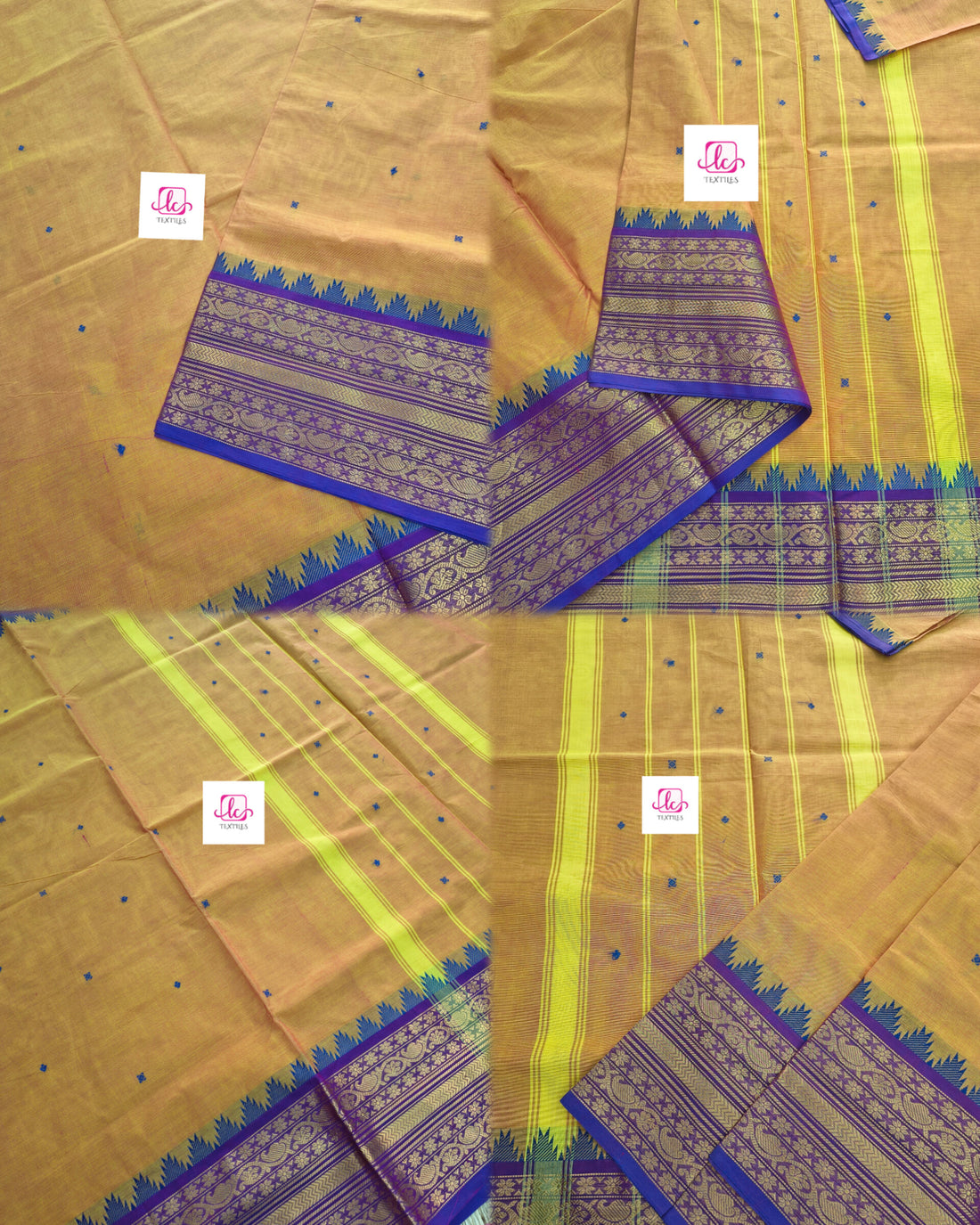Kanchi Cotton - Festival Fusion - lemon yellow mixed pink dual tone- KCFB157