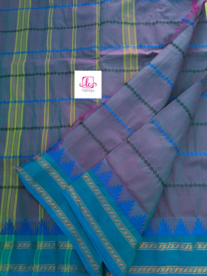 Kanchi Cotton - Festival Fusion - Pink mixed rama green dual tone- KCFV161