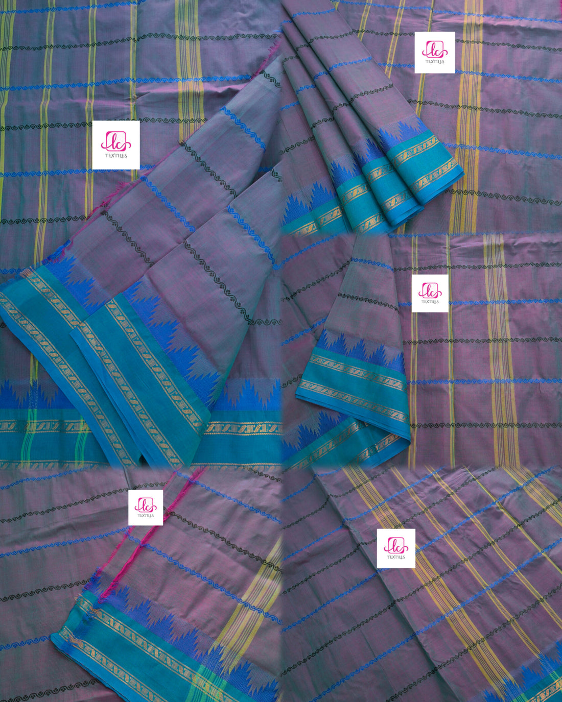 Kanchi Cotton - Festival Fusion - Pink mixed rama green dual tone- KCFV161