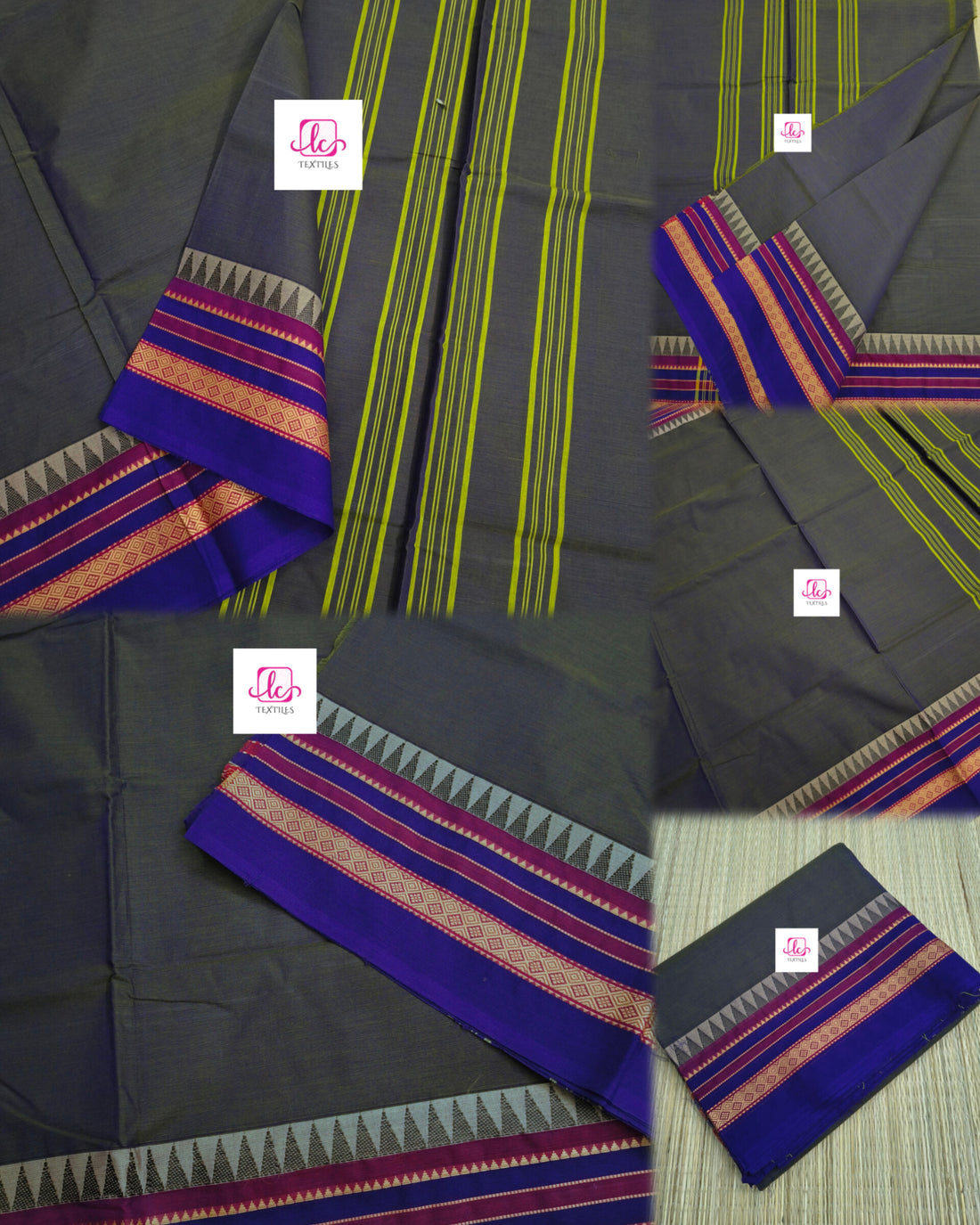 Chettinad Cotton -Daily Wear -olive Green mixed blue dual tone- CDW139