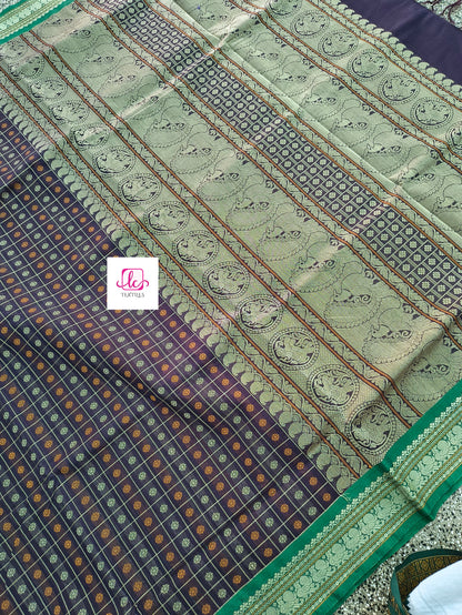 Heritage Handwoven cotton -1000 butta - Brown -14