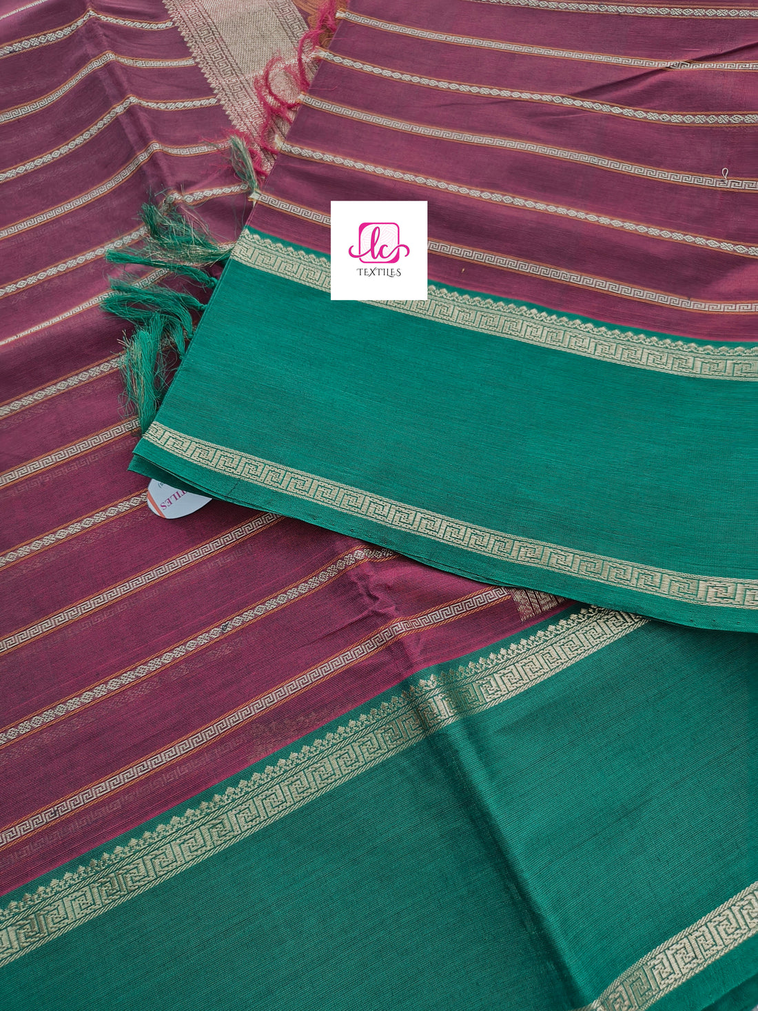 Heritage Handwoven cotton -Veldhari-Dark Maroon -26