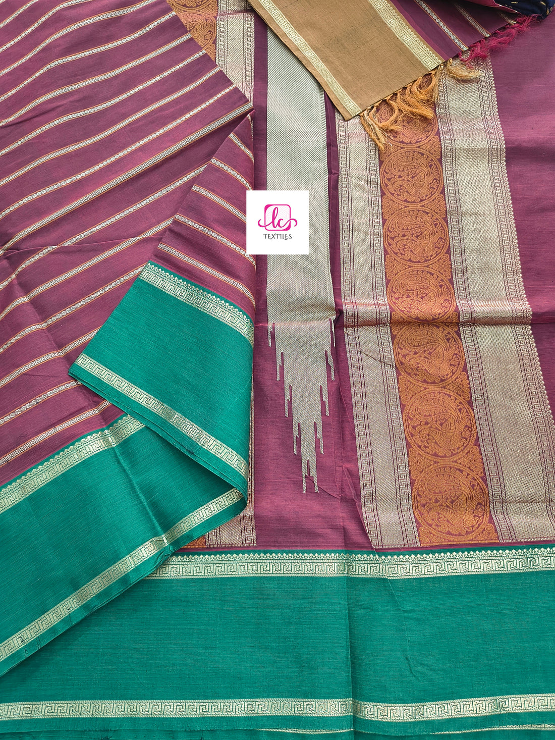 Heritage Handwoven cotton -Veldhari-Dark Maroon -26