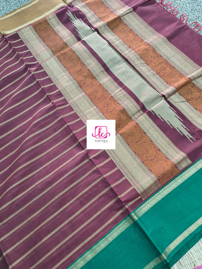Heritage Handwoven cotton -Veldhari-Dark Maroon -26