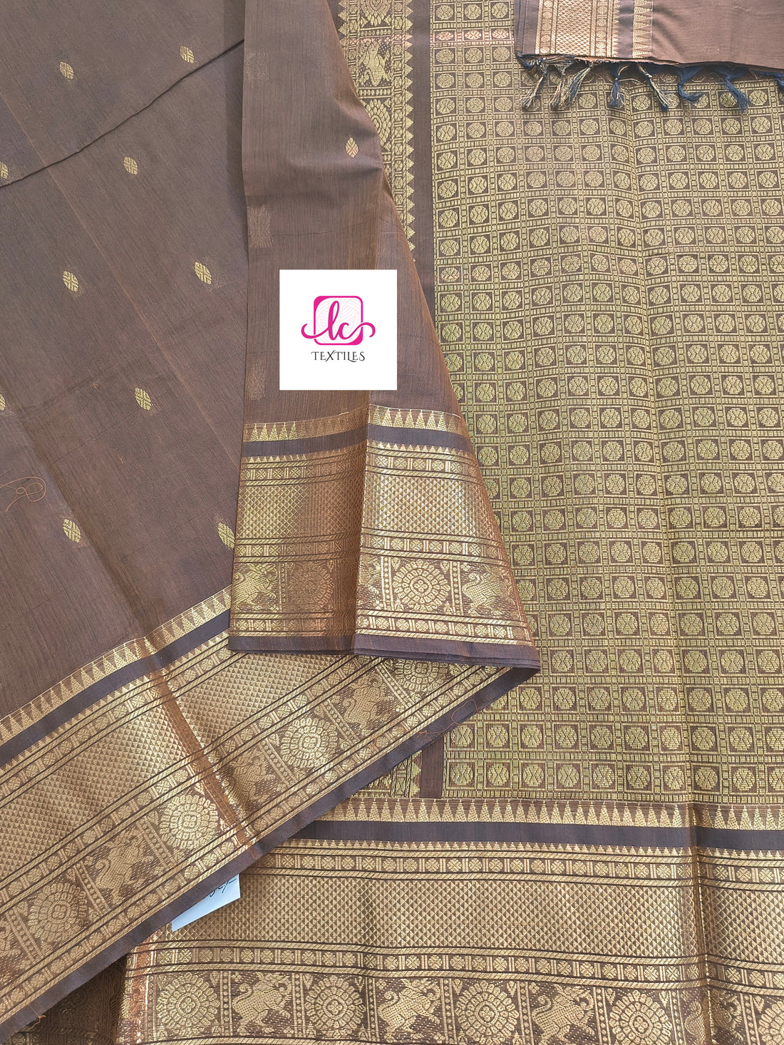 Kanchi Cotton - Festival Fusion -Navy blue mixed mustard dual tone- KCFG169