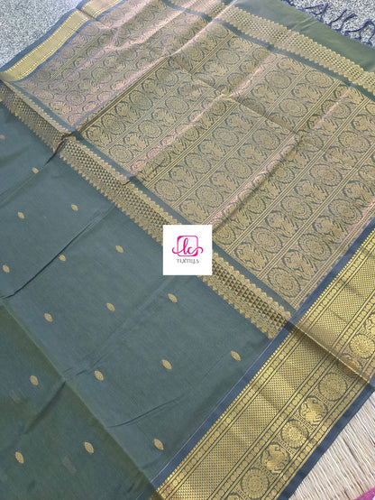Kanchi Cotton - Festival Fusion -Navy blue mixed green dual tone- KCFG166
