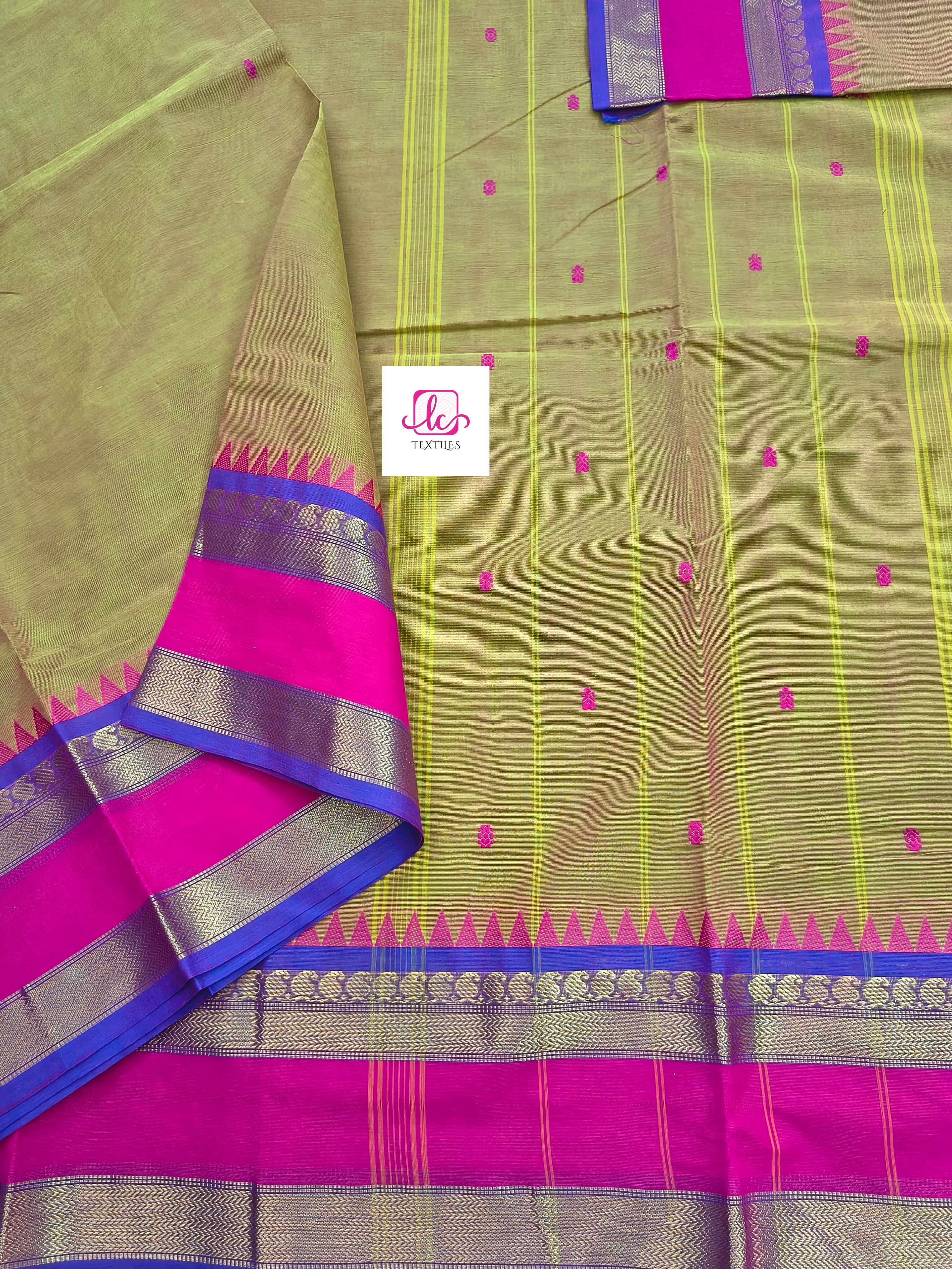 Kanchi Cotton - Festival Fusion - Yellow mixed pink dual tone- KCFB173