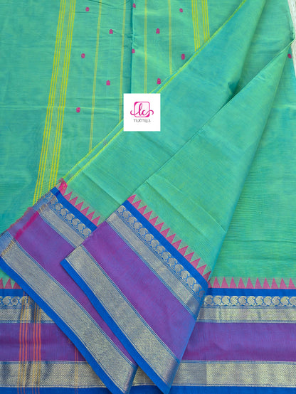 Kanchi Cotton - Festival Fusion - Yellow mixed blue dual tone- KCFB174