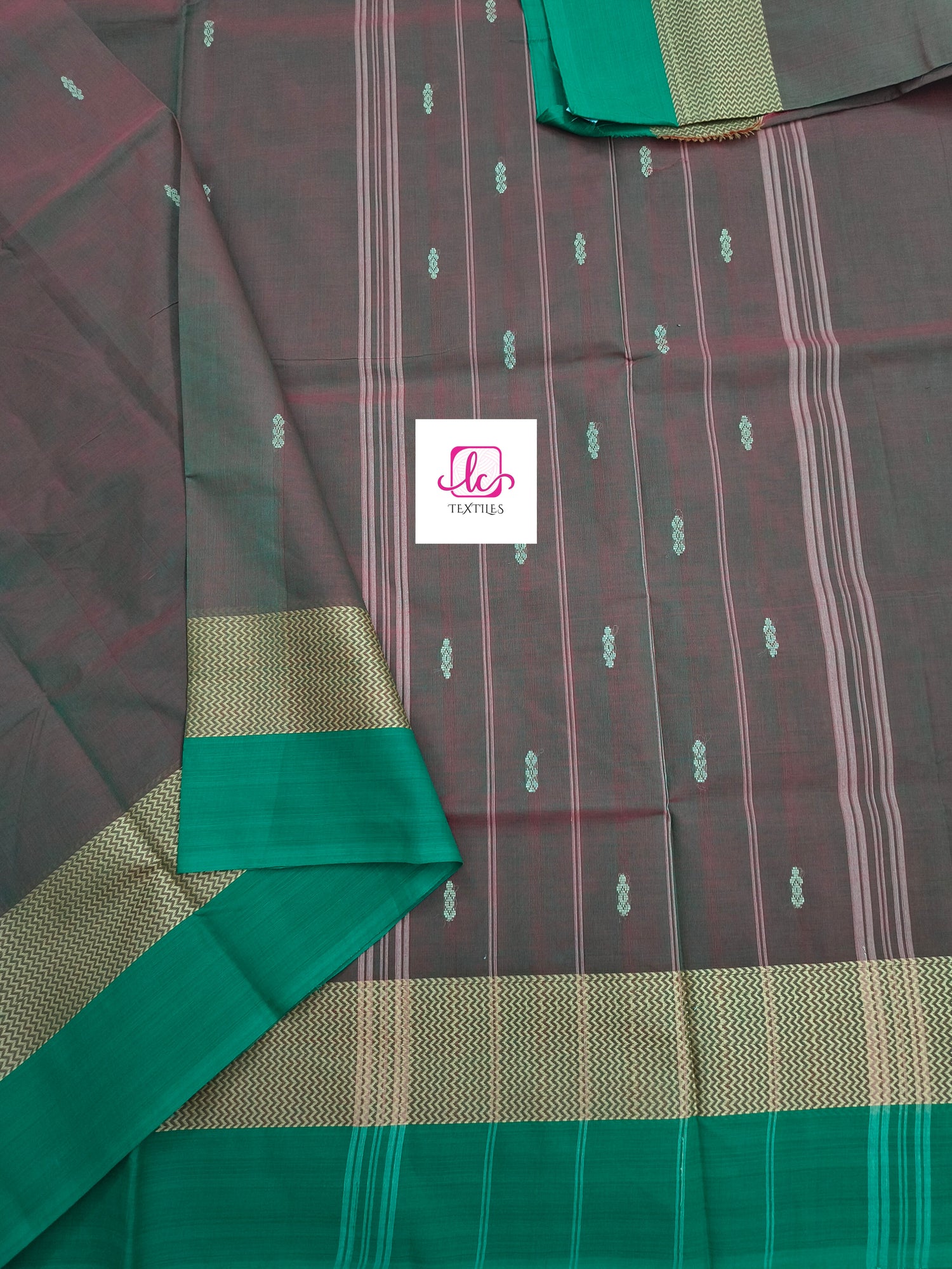 Chettinad Cotton -  Office Wear -Red mixed green- CCOW55