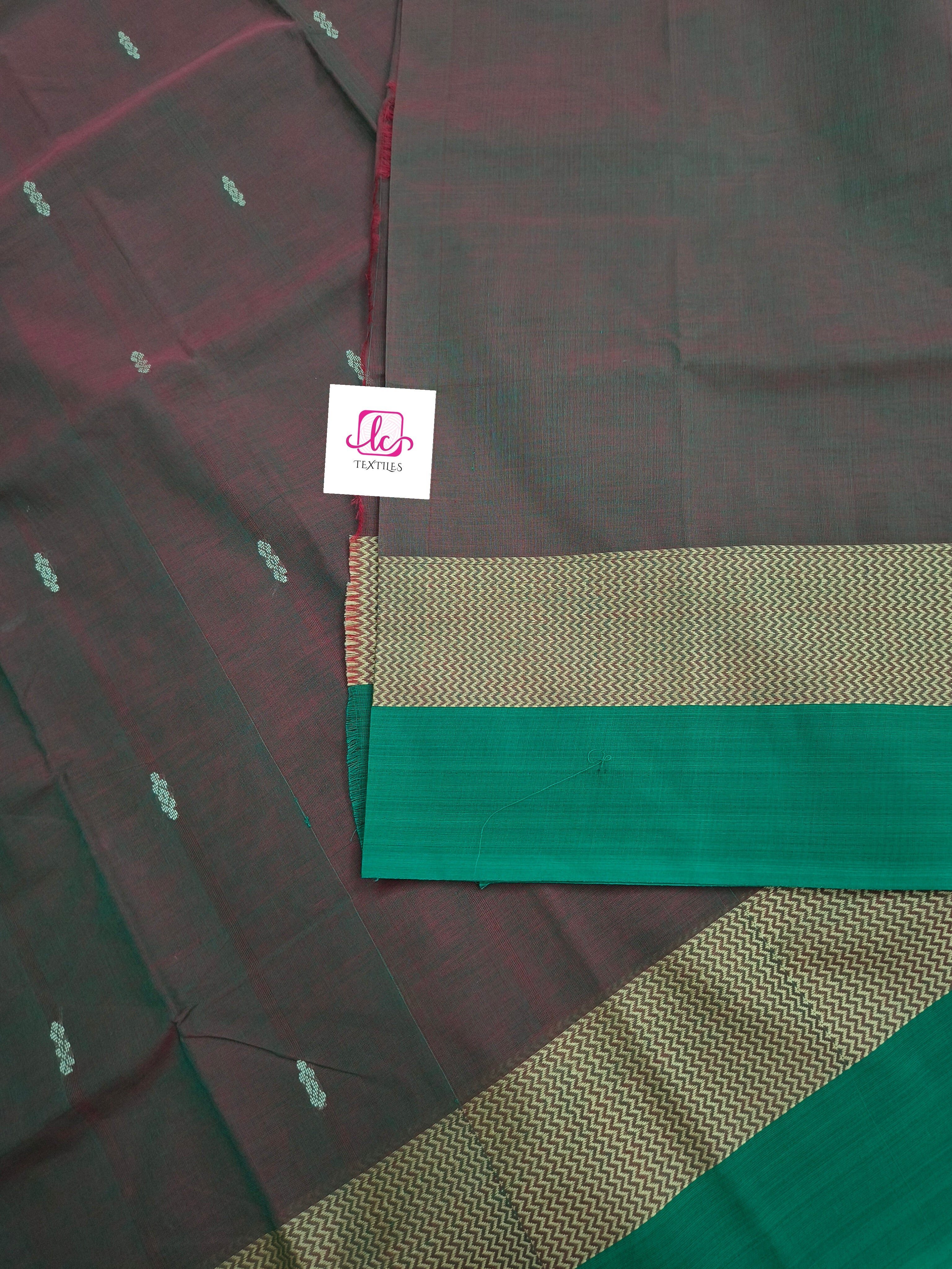 Chettinad Cotton -  Office Wear -Red mixed green- CCOW55