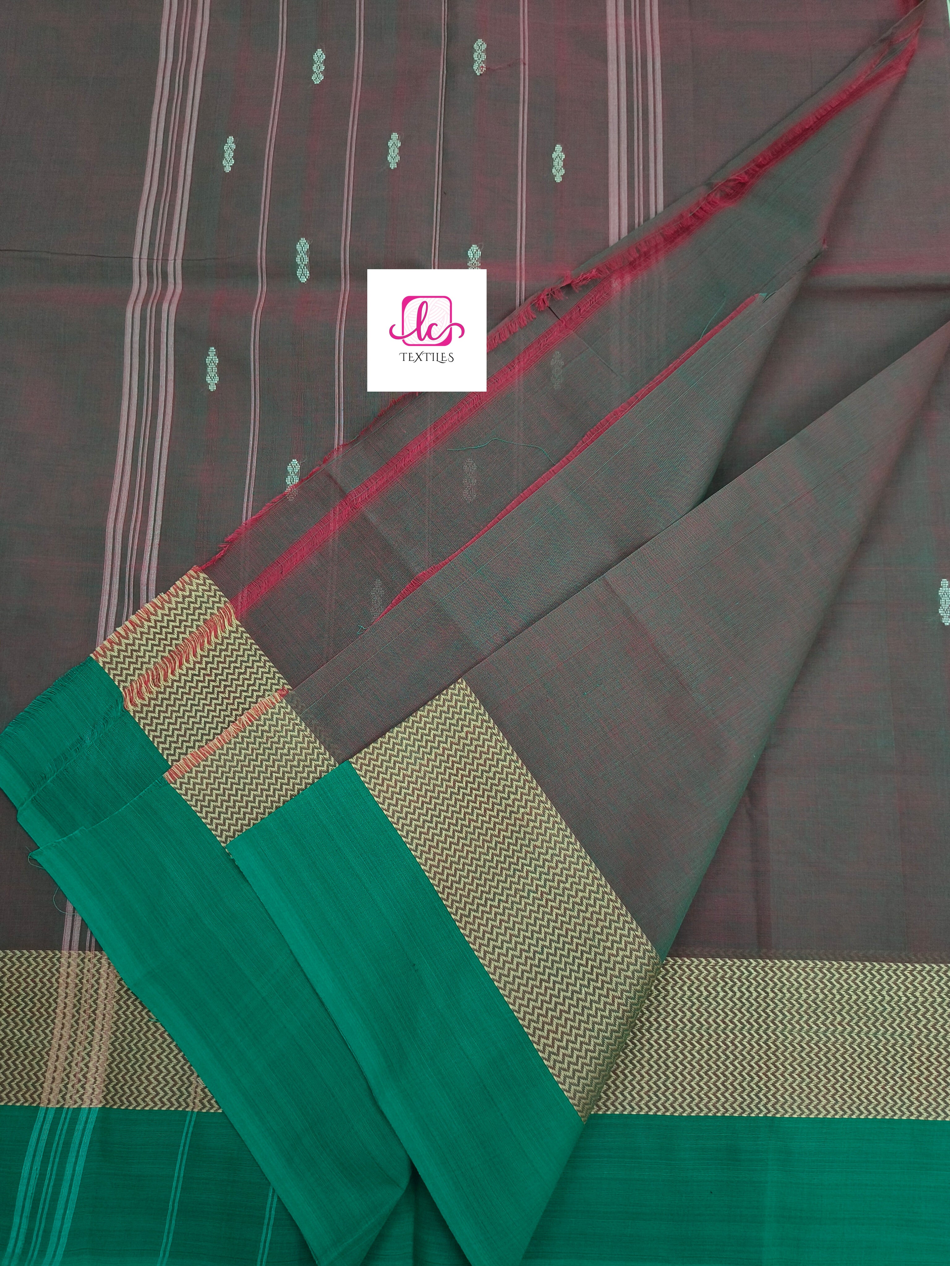 Chettinad Cotton -  Office Wear -Red mixed green- CCOW55