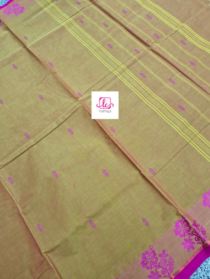Chettinad Cotton -  Office Wear -Neon green mixed pink dual tone- CCOW56