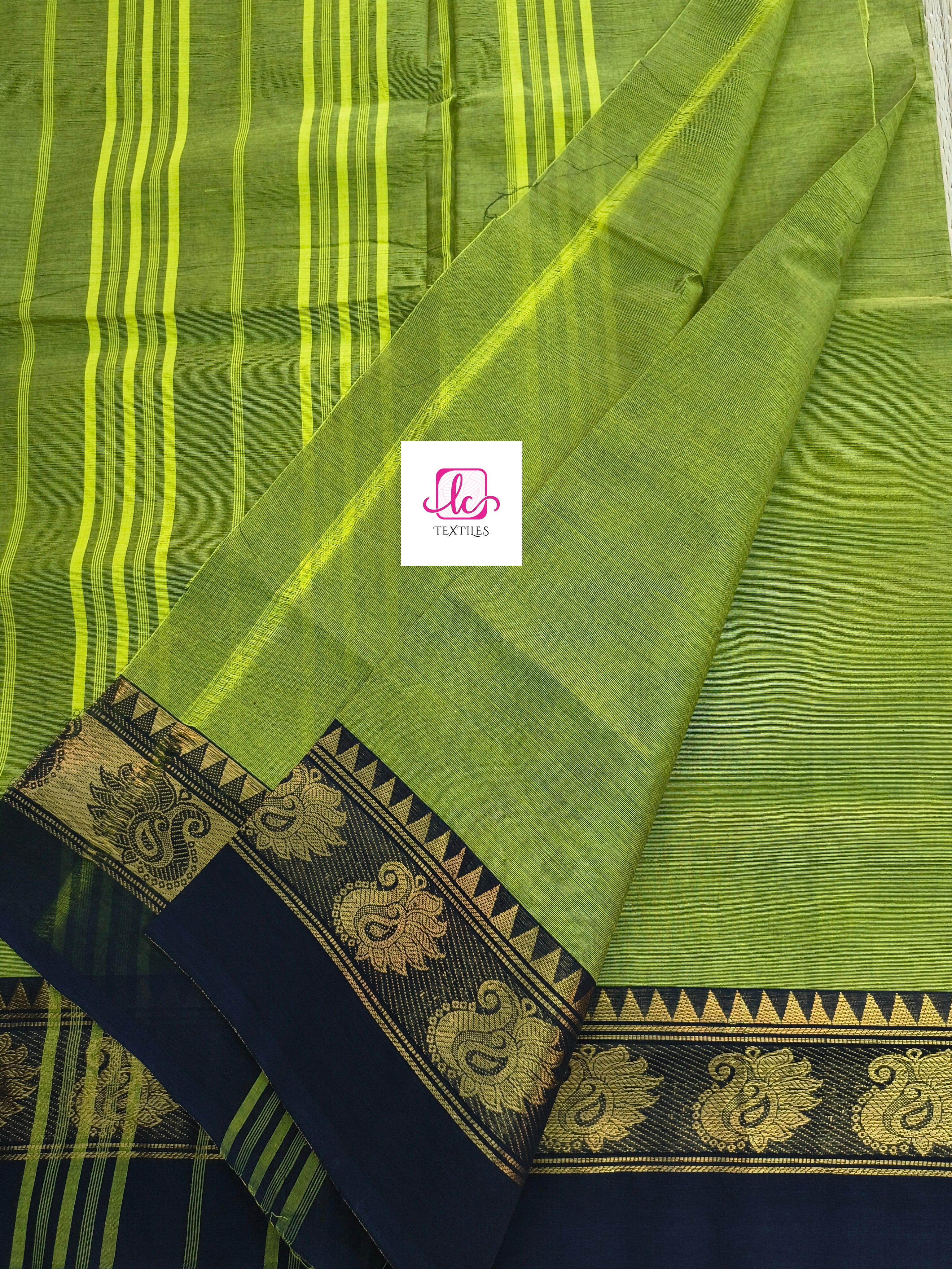 Kanchi Cotton - All Day Fusion -Neon green mixed black- KCAF56