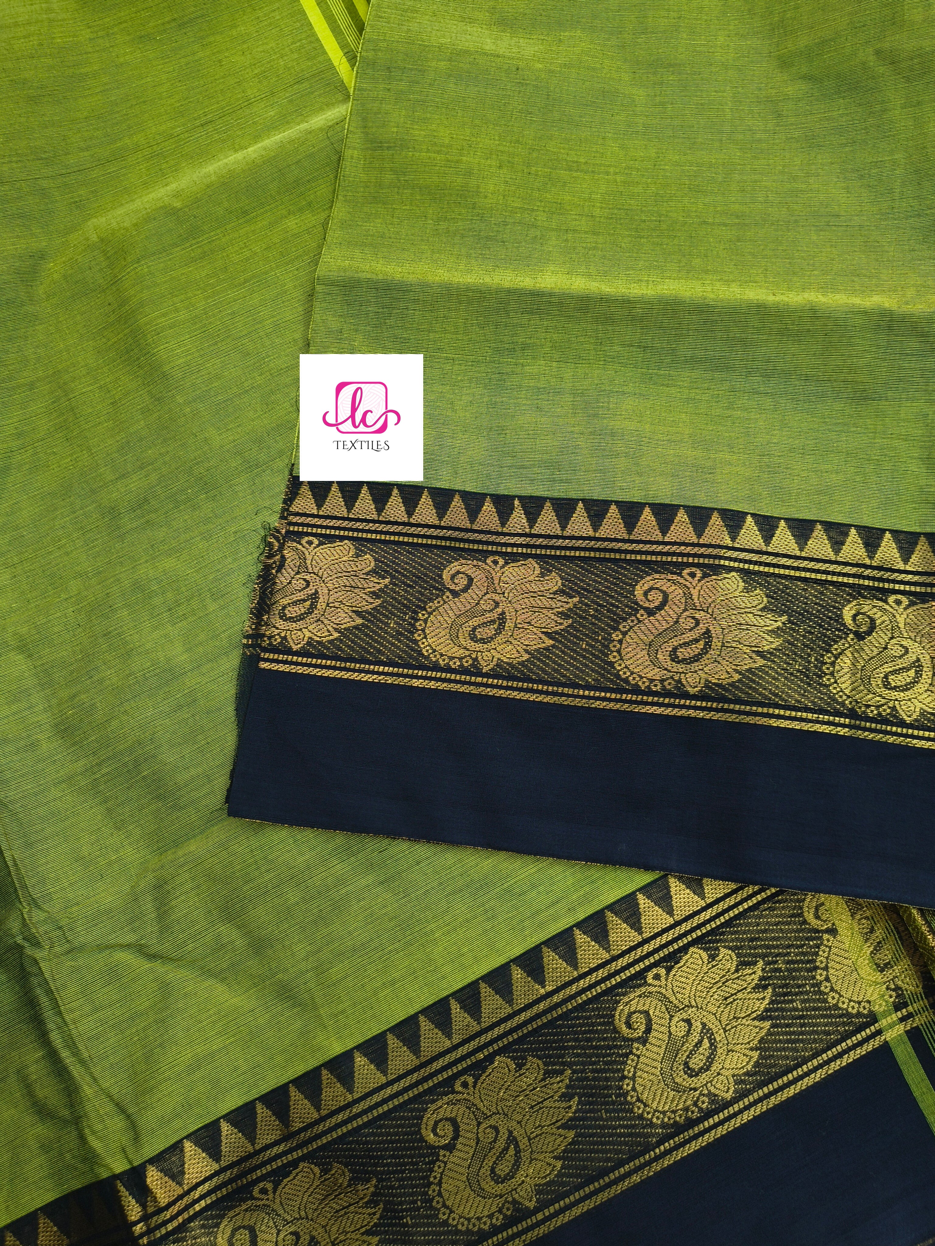 Kanchi Cotton - All Day Fusion -Neon green mixed black- KCAF56