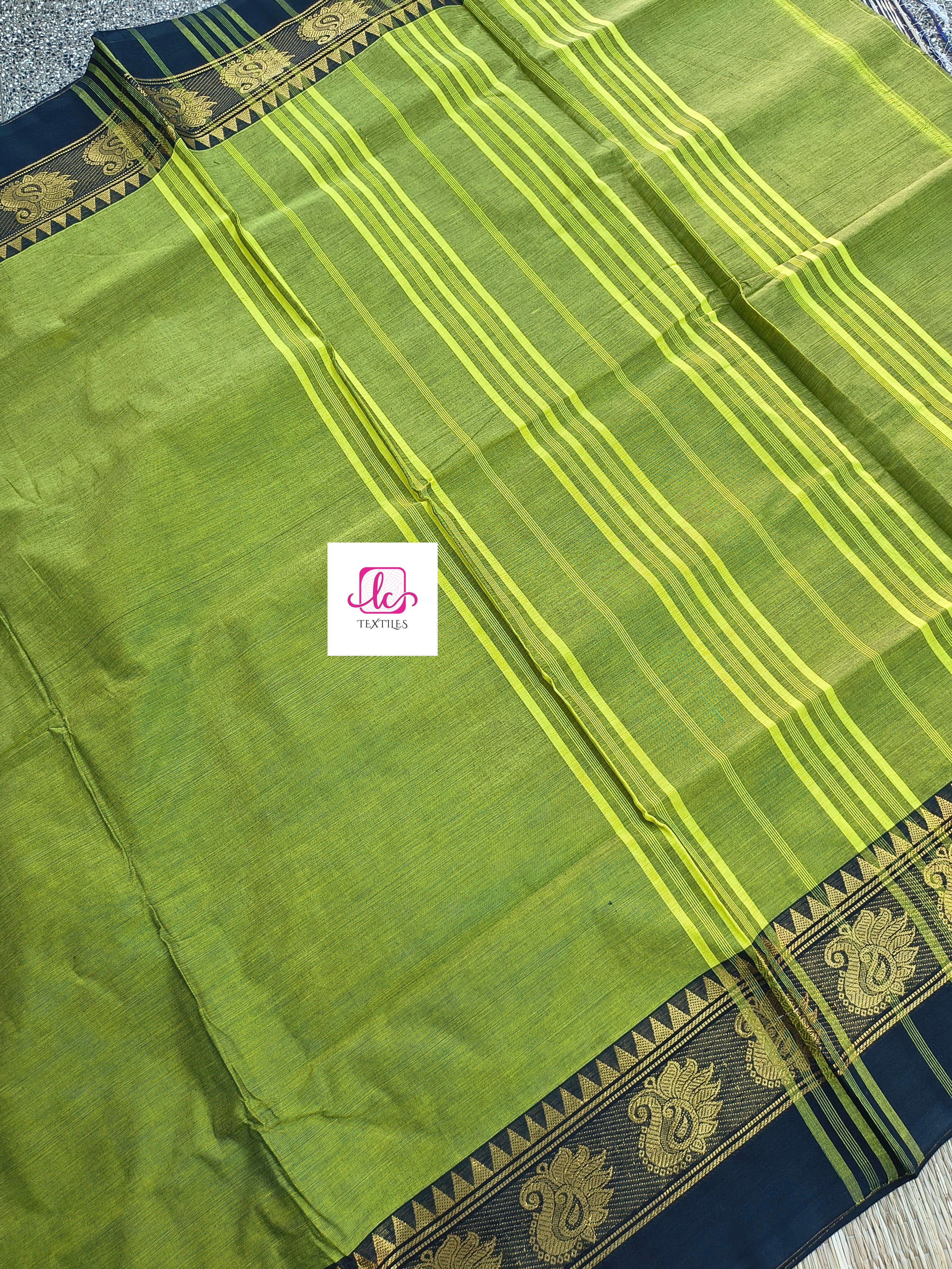 Kanchi Cotton - All Day Fusion -Neon green mixed black- KCAF56