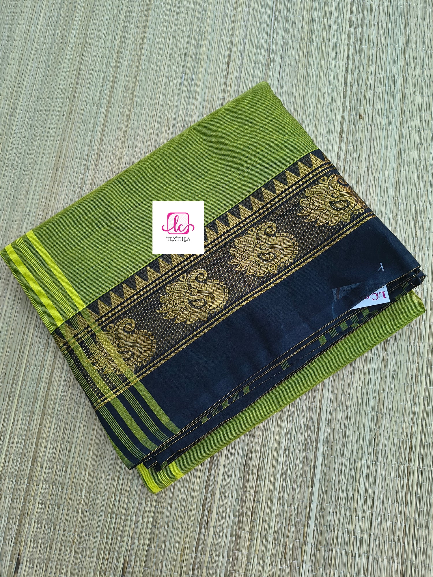 Kanchi Cotton - All Day Fusion -Neon green mixed black- KCAF56