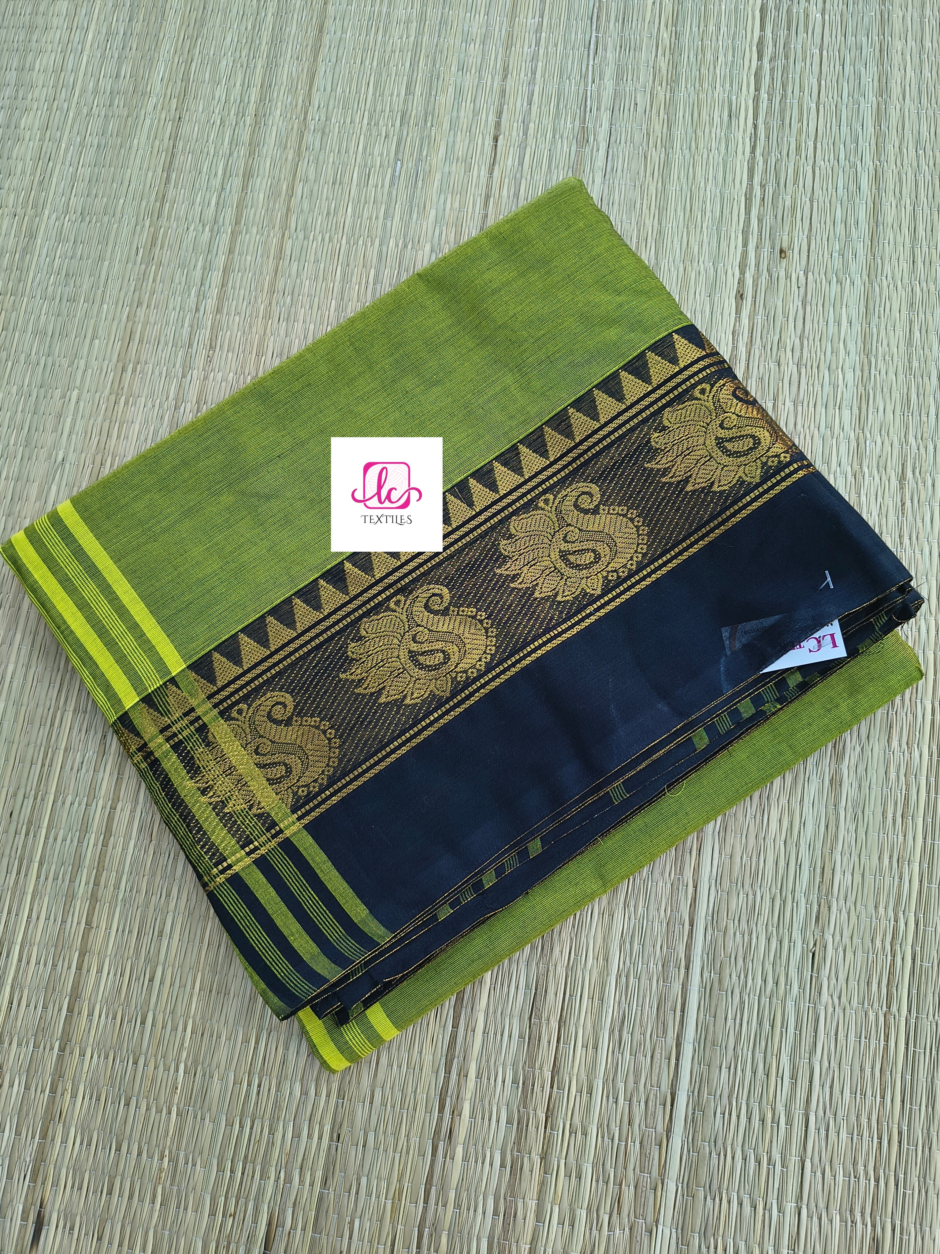 Kanchi Cotton - All Day Fusion -Neon green mixed black- KCAF56