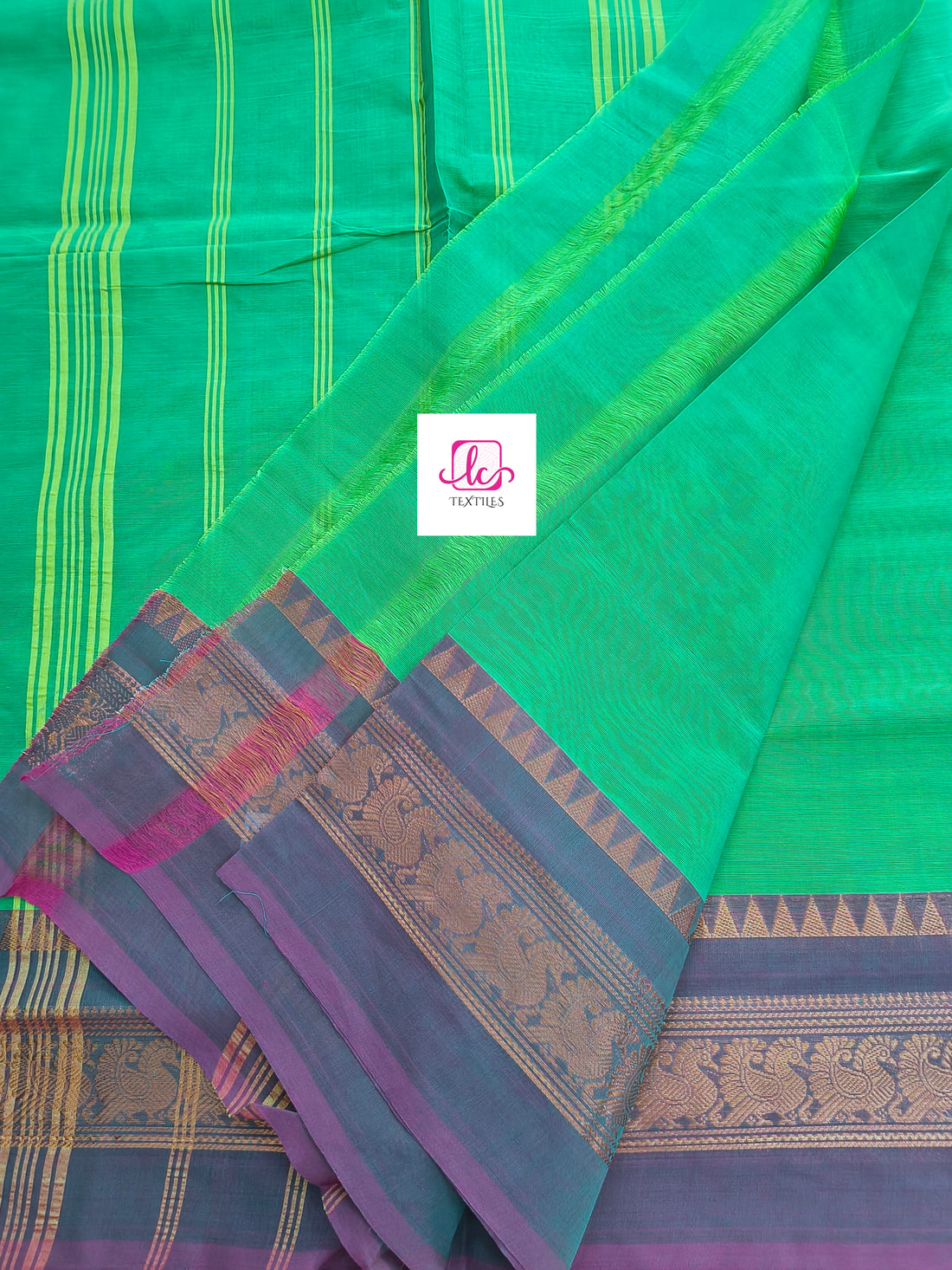 Kanchi Cotton - All Day Fusion -Neon green mixed blue- KCAF57
