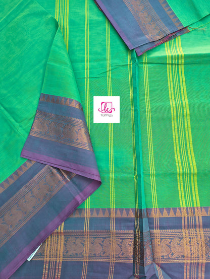 Kanchi Cotton - All Day Fusion -Neon green mixed blue- KCAF57