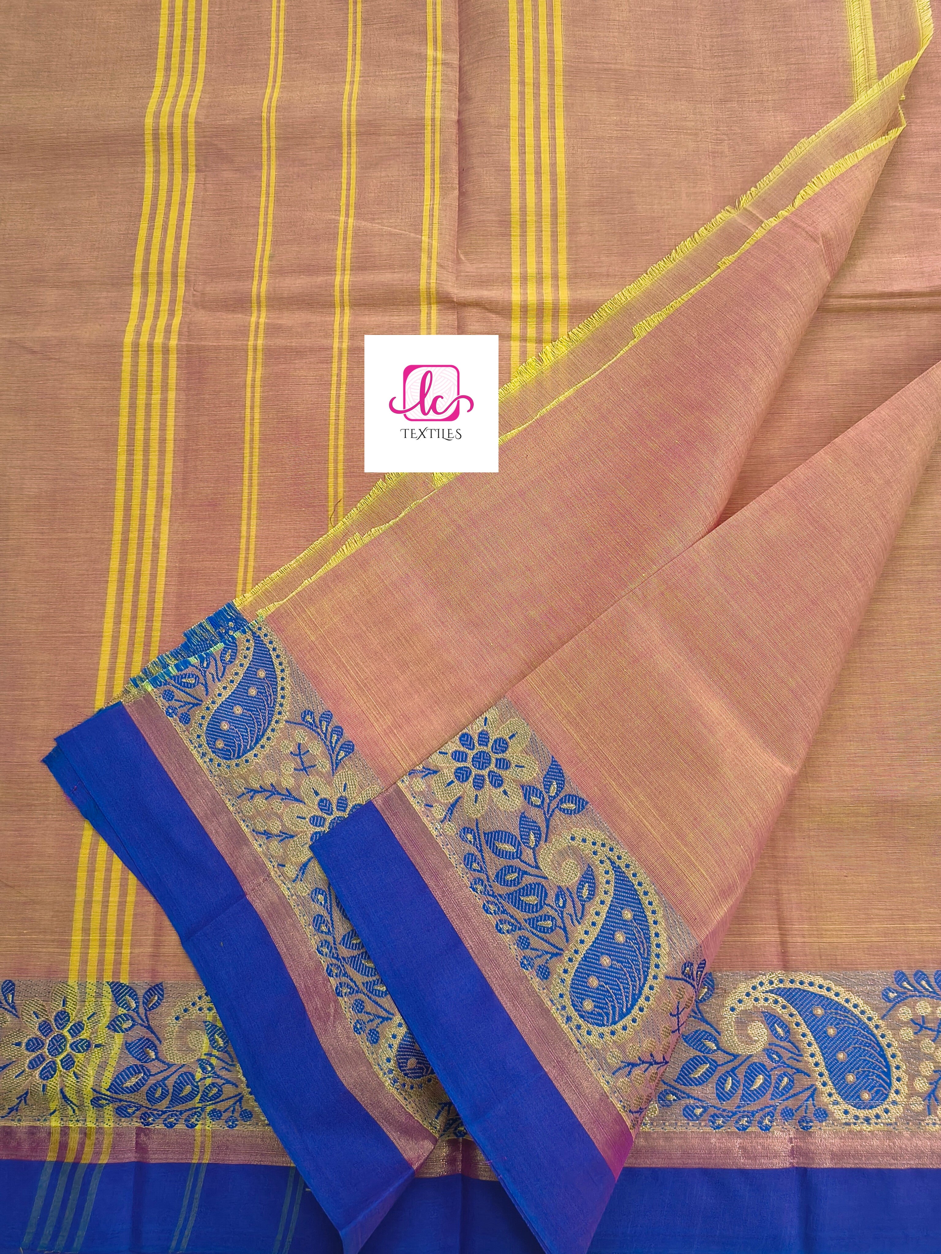 Kanchi Cotton - All Day Fusion -Lemon yellow mixed pink dual tone - KCAF59