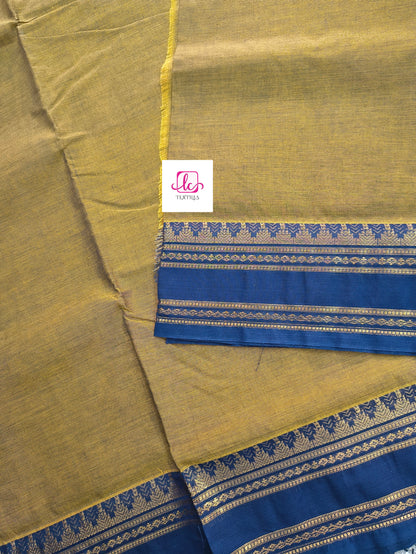 Kanchi Cotton - All Day Fusion -mustard mixed blue dual tone- KCAF69