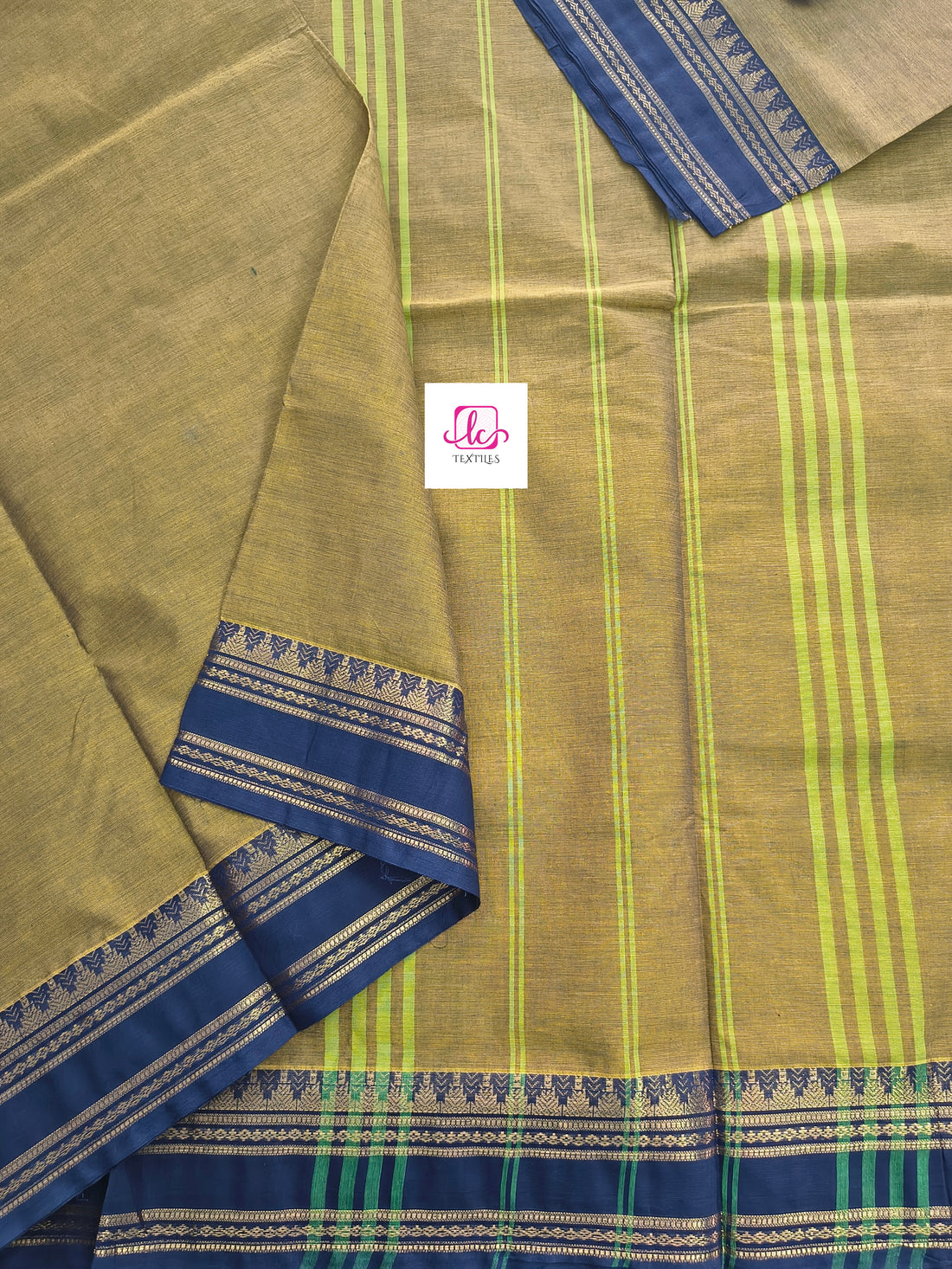 Kanchi Cotton - All Day Fusion -mustard mixed blue dual tone- KCAF69