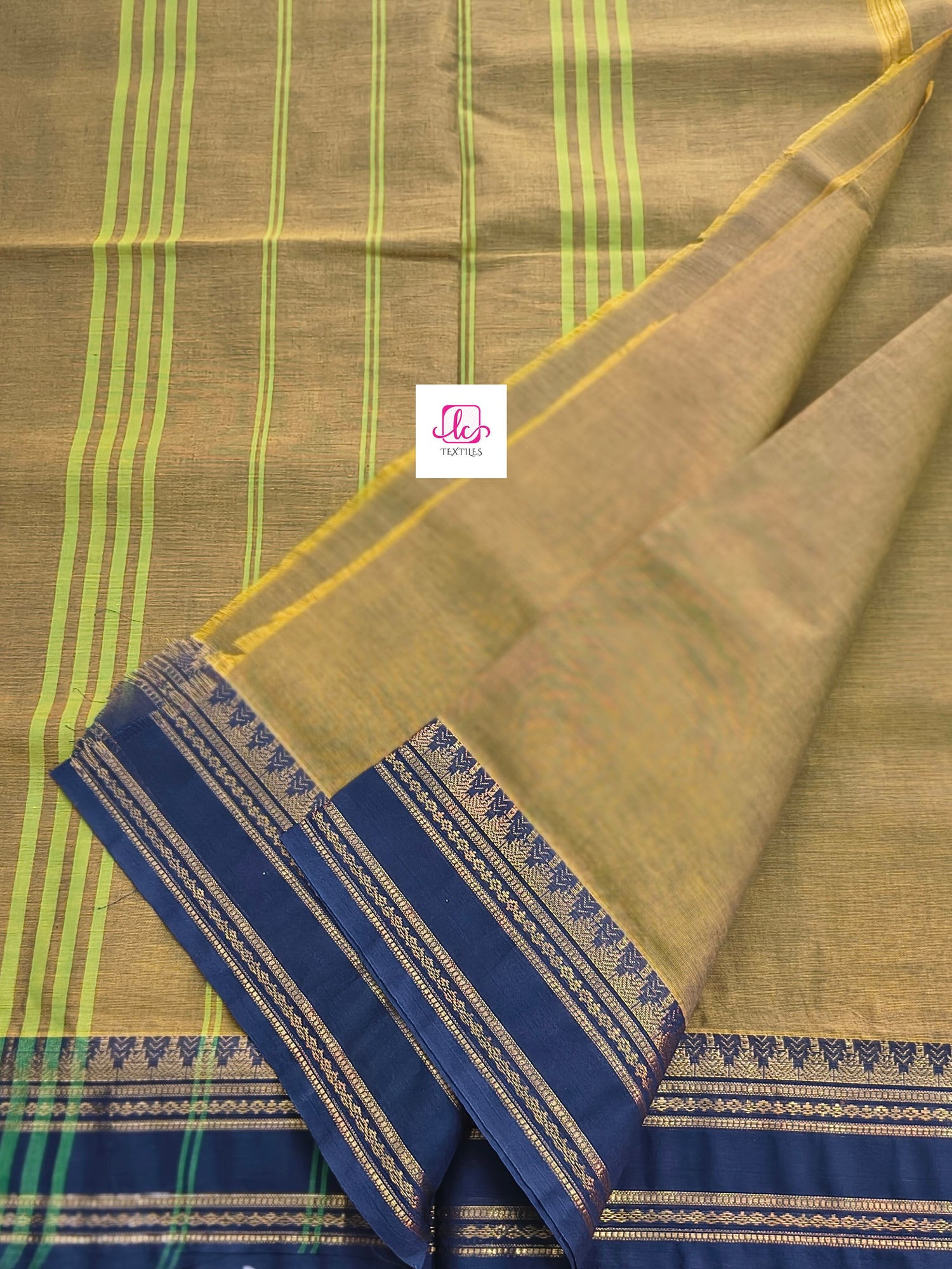 Kanchi Cotton - All Day Fusion -mustard mixed blue dual tone- KCAF69