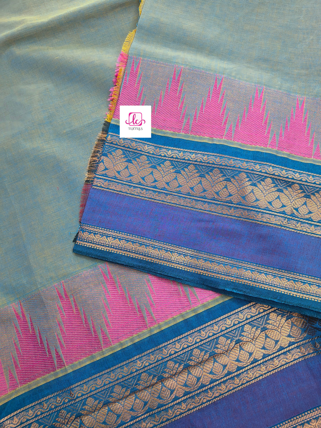 Kanchi Cotton - All Day Fusion -Yellow mixed blue Dual tone- KCAF71
