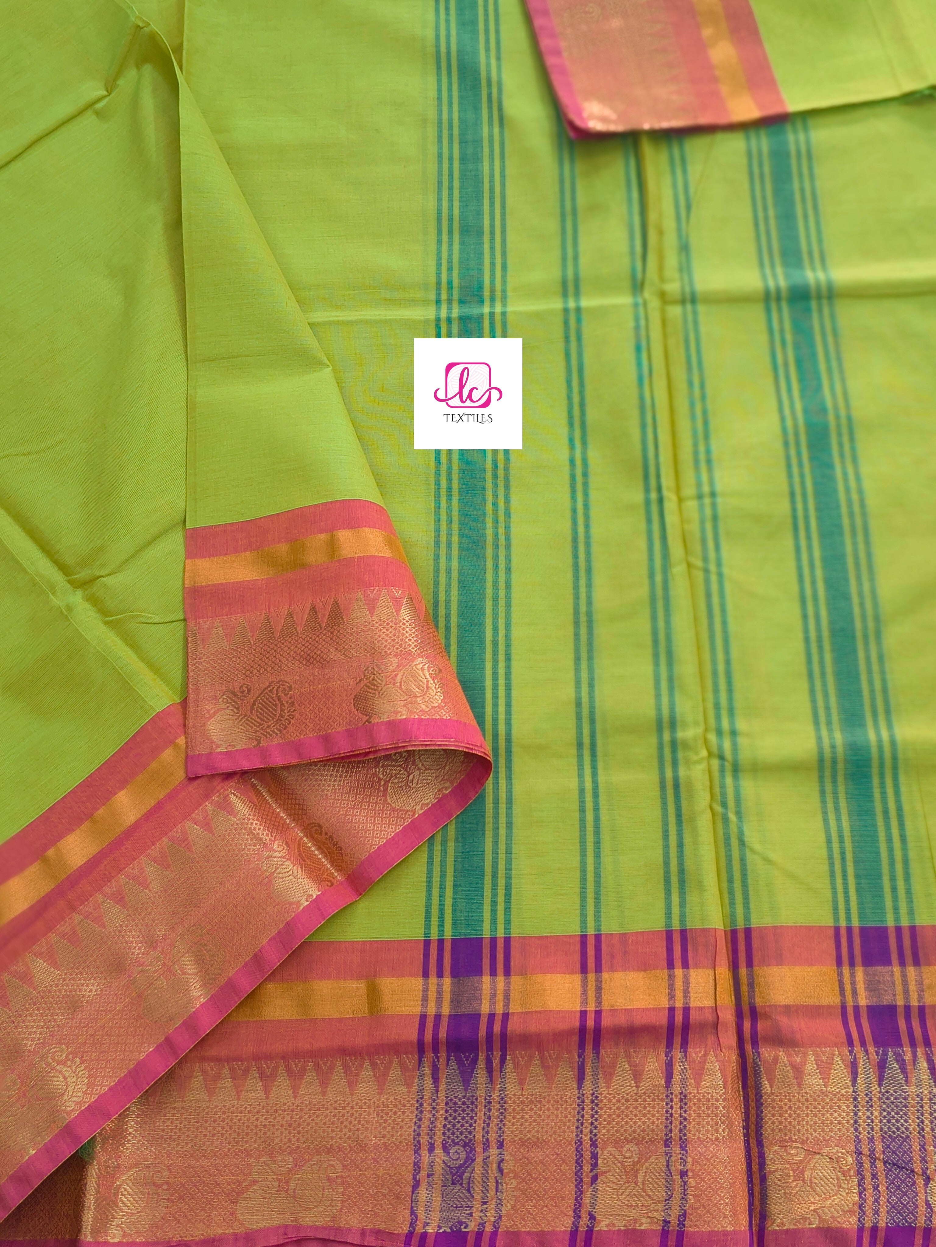 Kanchi Cotton - All Day Fusion -Green mixed yellow- KCAF74
