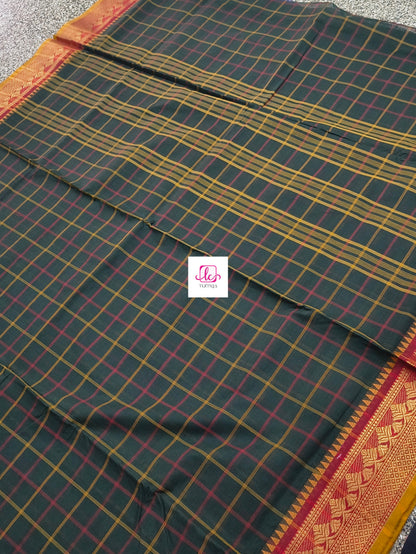 Kandangi Checks -Dark green- KC75