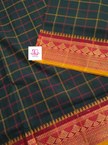 Kandangi Checks -Dark green- KC75