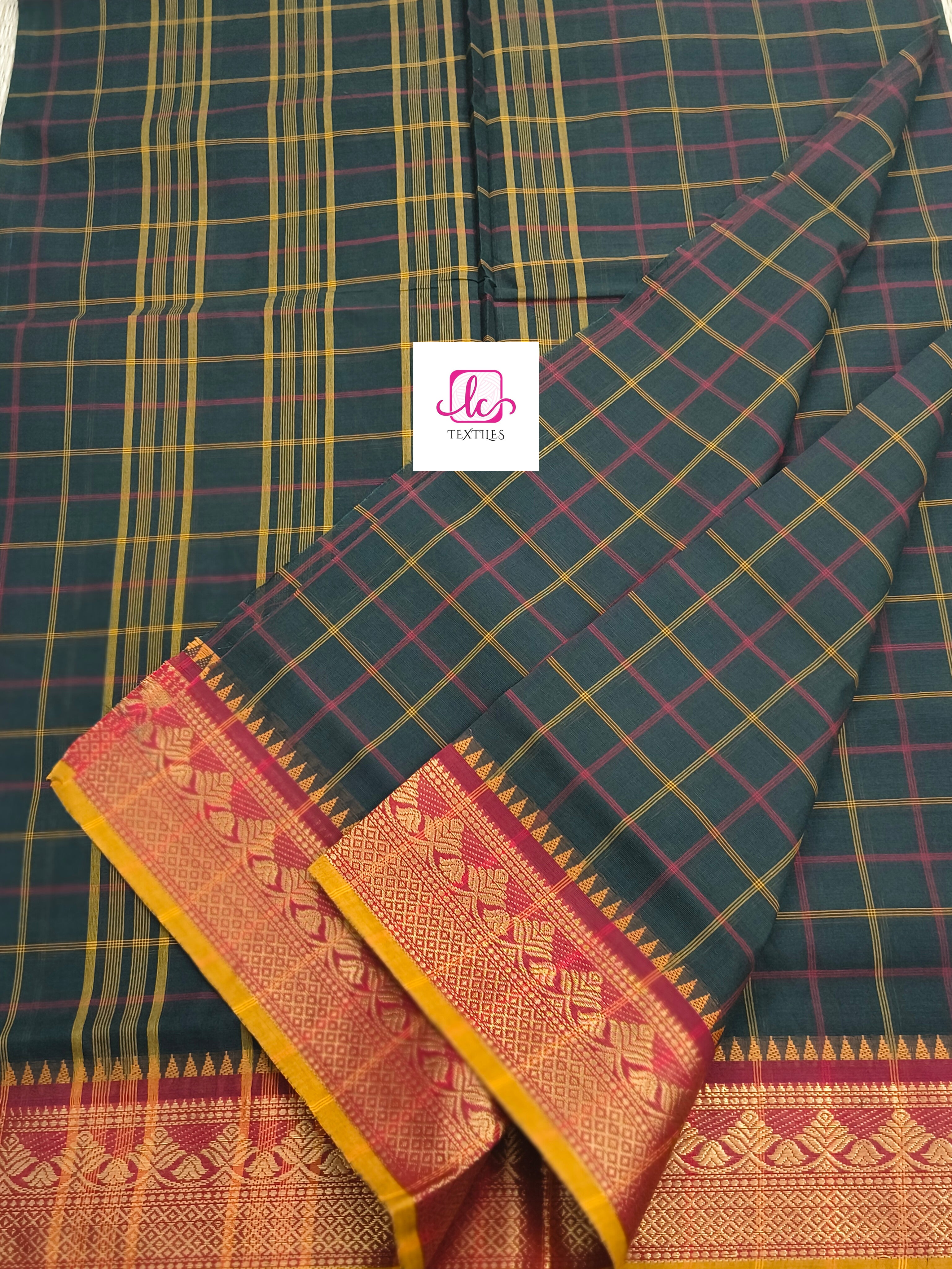 Kandangi Checks -Dark green- KC75