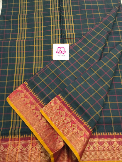 Kandangi Checks -Dark green- KC75