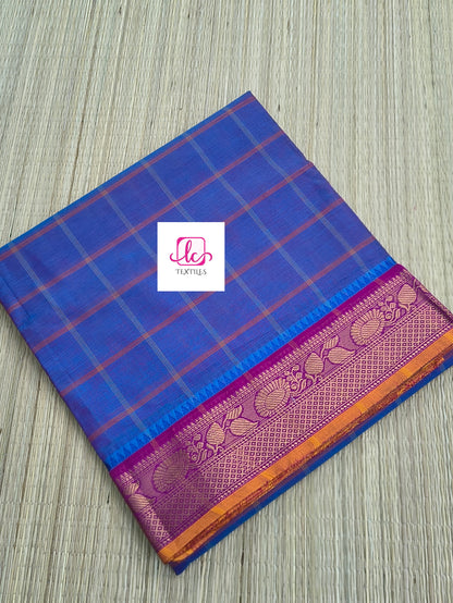 Kandangi Checks -Blue mixed pink- KC76