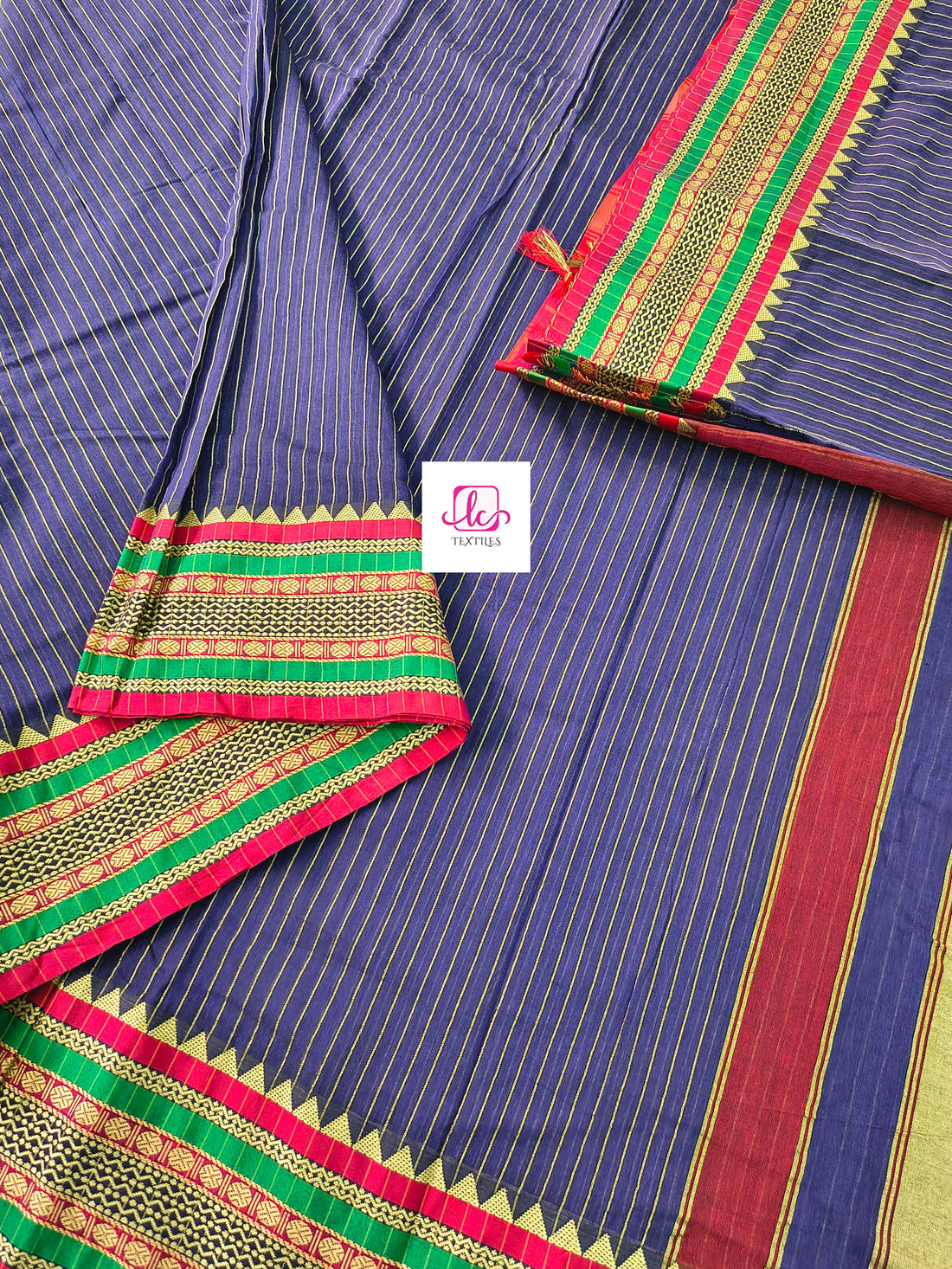 Narayanapet cotton -stripes - violet -NPC03