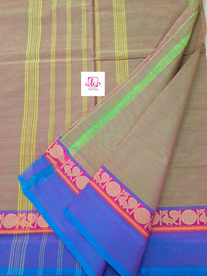 Chettinad Cotton -Daily Wear -Neon green mixed pink dual tone- CDW144