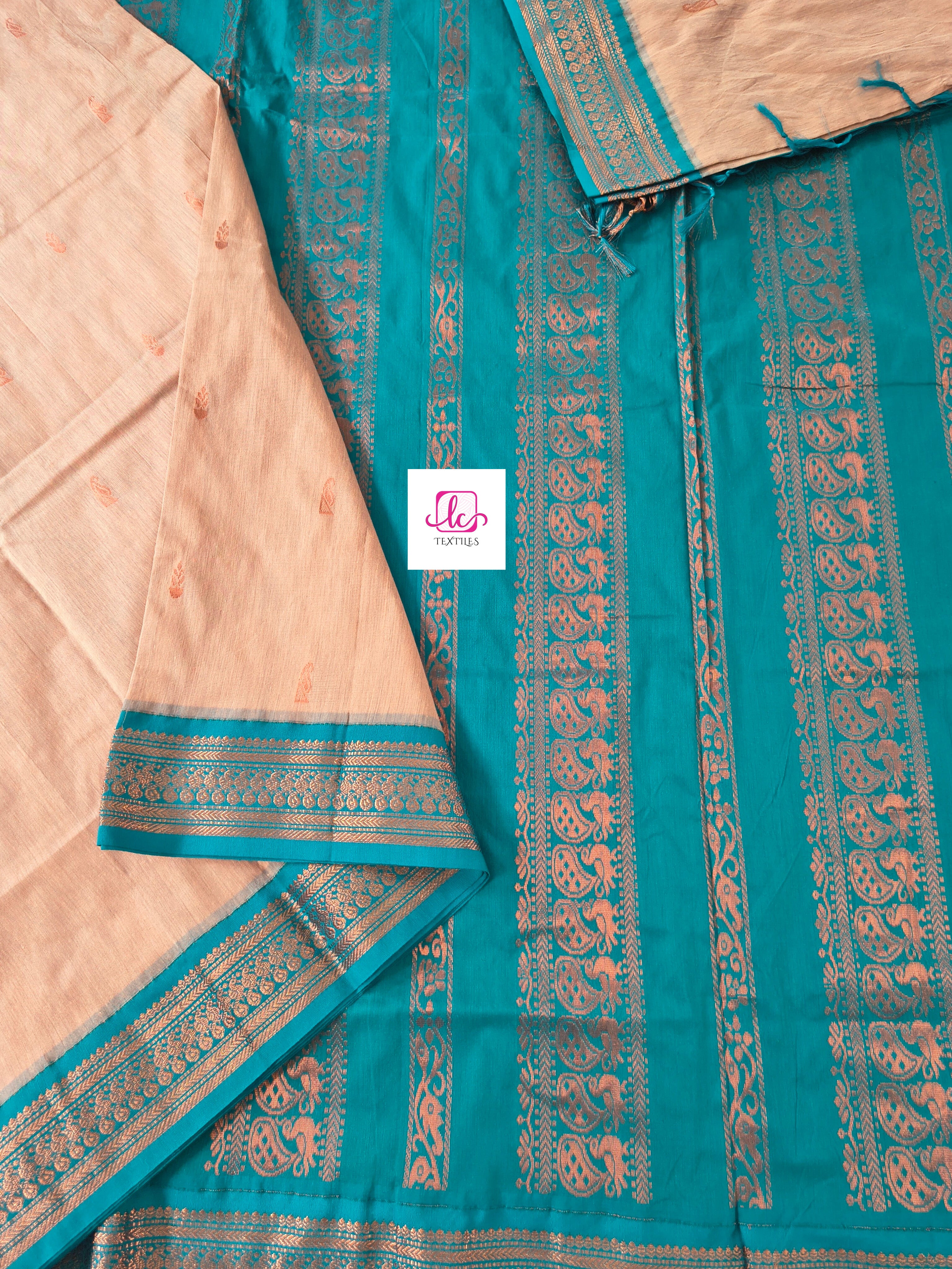 Kalyani cotton -Butta-Pastal orange-KC07