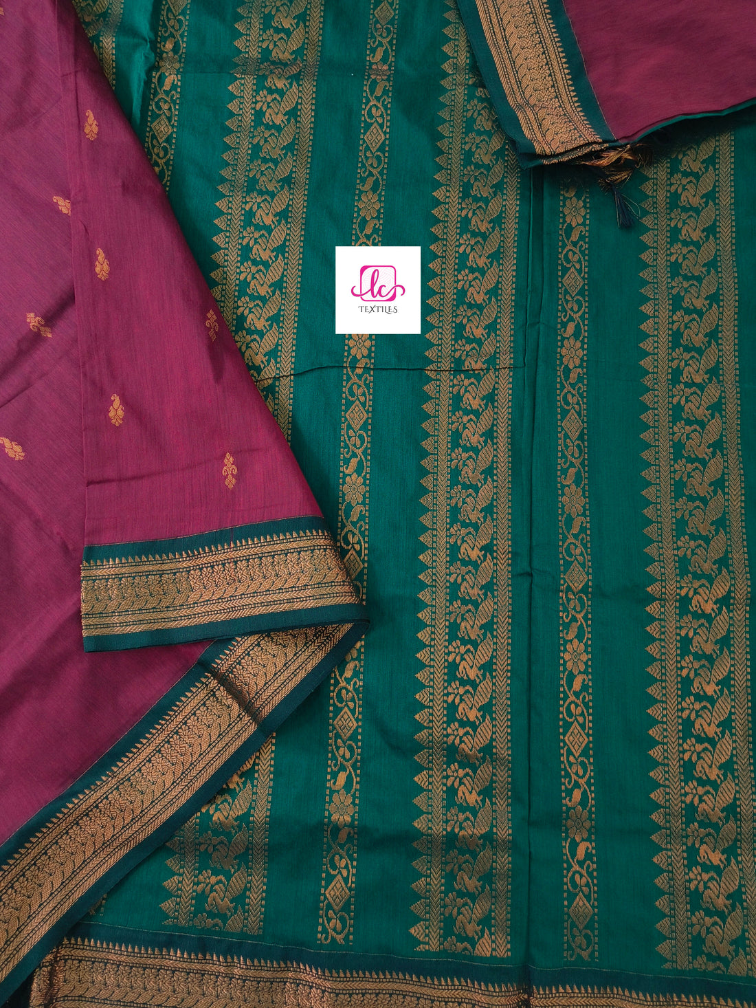 Kalyani cotton -Butta-kum kum maroon-KC03