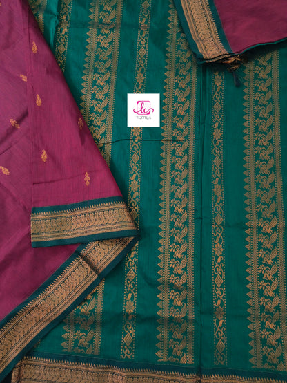 Kalyani cotton -Butta-kum kum maroon-KC03