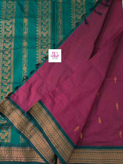 Kalyani cotton -Butta-kum kum maroon-KC03