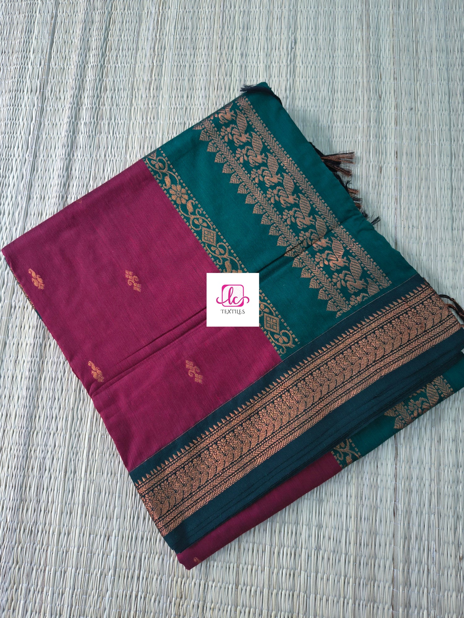 Kalyani cotton -Butta-kum kum maroon-KC03